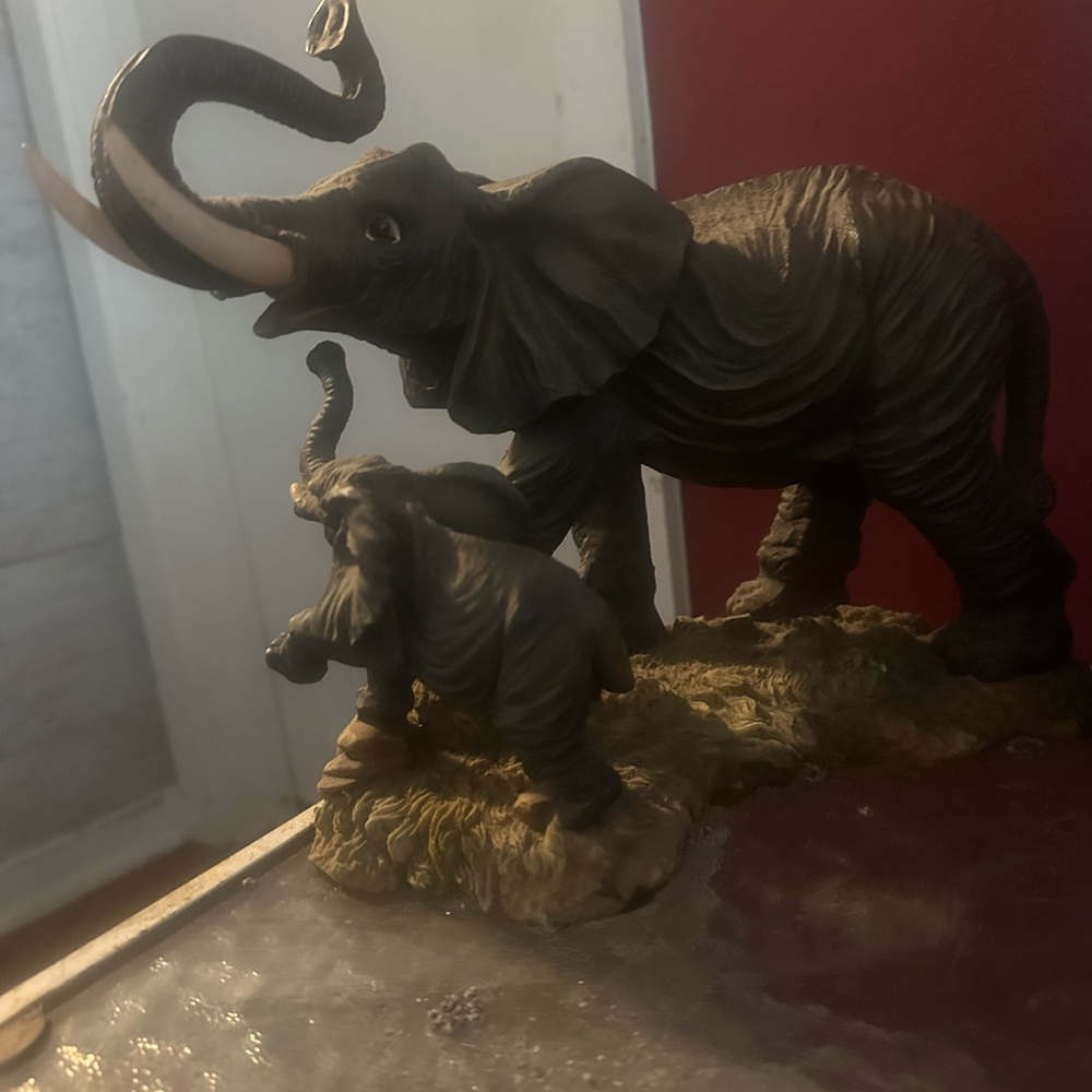 Gray and Brown Elephant Decor Accent
